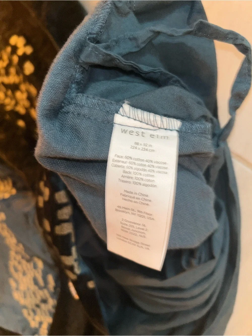 West Elm Navy Velvet Duvet Cover with Gold Dot Pattern with 2 Euro pillows